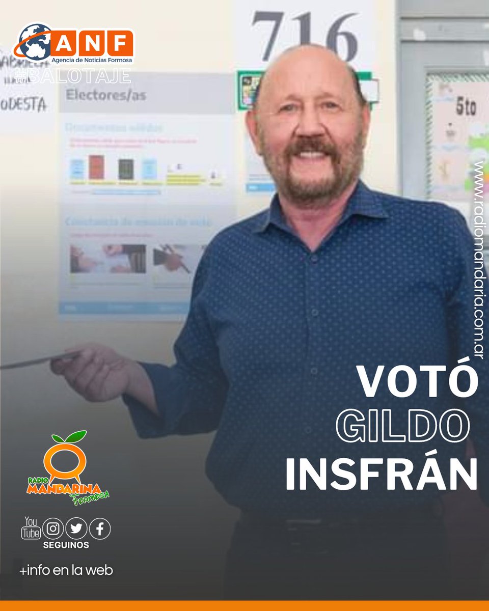 🗳 Votó en Laguna Blanca el gobernador Gildo Insfrán.

Sufragó en la Escuela de Frontera N°6 de su localidad natal.

#gildoinsfrán #lagunablanca #Elecciones2023 #formosa