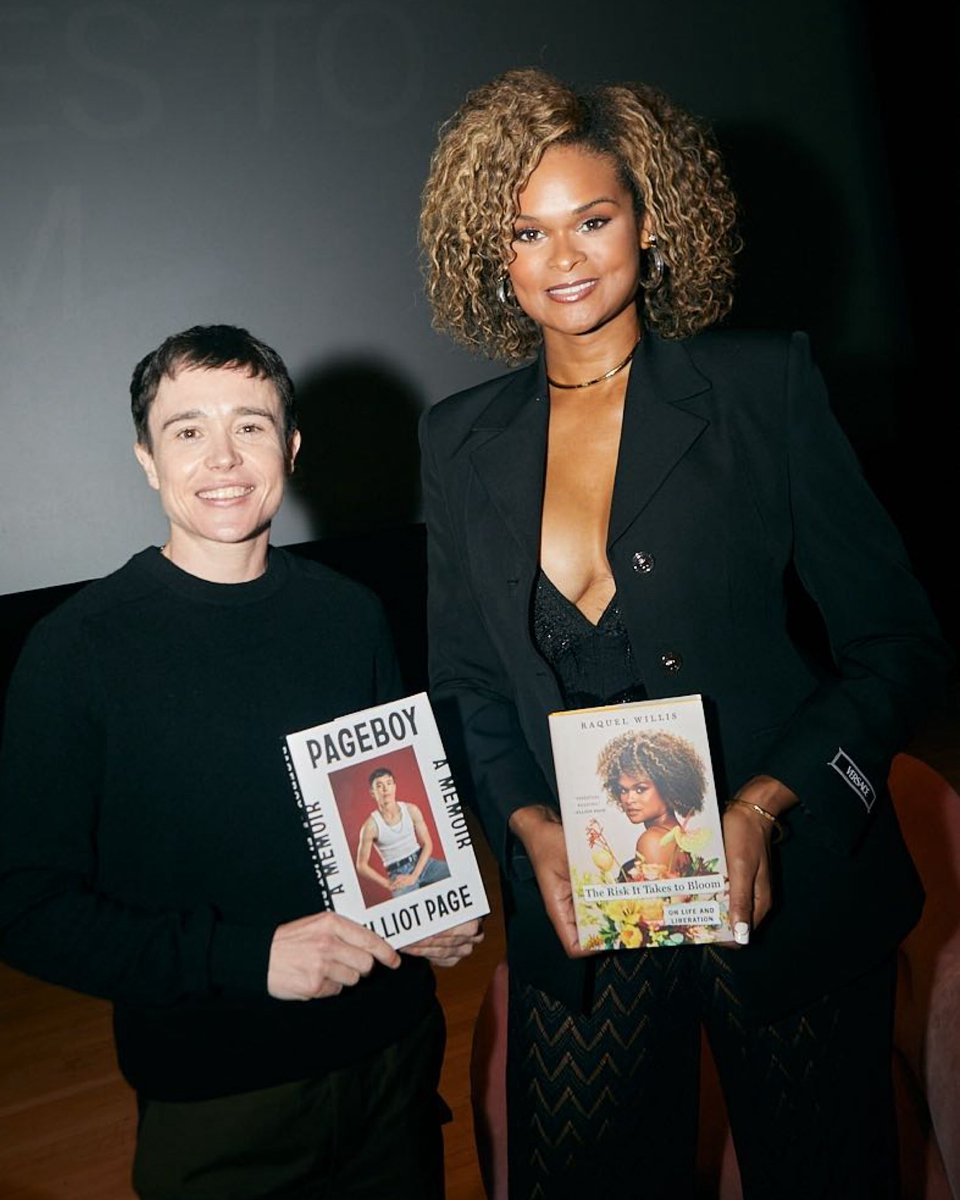 Raquel__Willis's tweet photo. I mean… how could anyone ask for a better launch week for their first book?! It was such a celebration and Ihave so much gratitude for @Lavernecox &amp; @TheElliotPage!

“The Risk It Takes to Bloom” is out now, y’all! https://t.co/vIdD5F8i8Z 💜 #TransAwarenessWeek https://t.co/qm6ASqOG1c