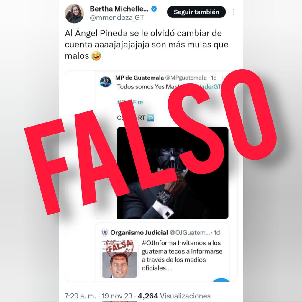 MPguatemala's tweet image. No se deje soprender por cuentas que de manera reiterada y tendenciosa se dedican a desinformar compartiendo información falsa e imágenes alteradas.