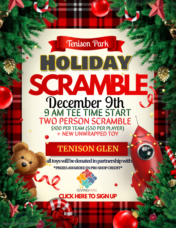Tenison Park Holiday Scramble on the Highlands filled up but space still available on the Glen.
tenisonpark.com/product/holida…