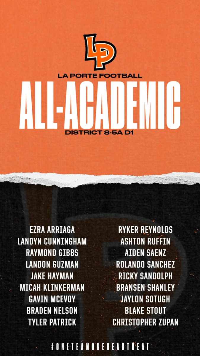 Academic All-District! #OneTeamOneHeartbeat