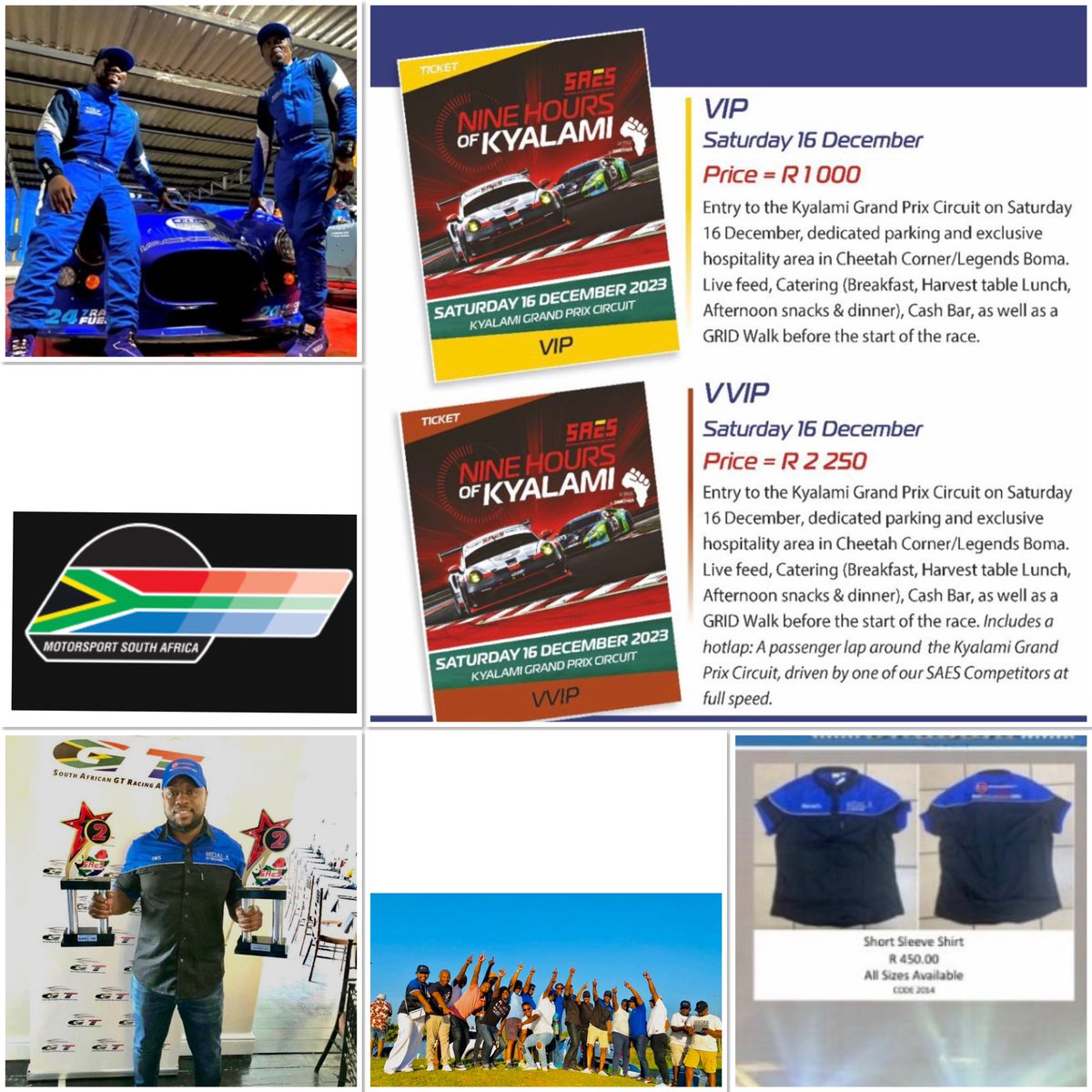 TeamQhubani's tweet photo. Be in the mix , join the team @#Kyalamigrandprixcircuit to close a successful season on the 16 December order your VIP tickets on line ,4 branded gear inbox. Dress code for the race day : Short sleeve Shirt #SAES #SAGT #SAE #MotorSport #MotorSportFestival 
https://t.co/cJsSfC4CkV https://t.co/tqarsk1CzR