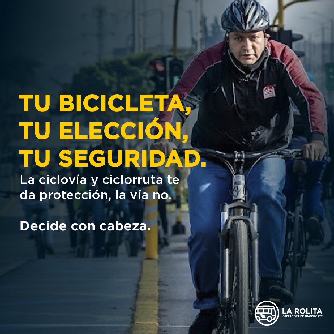 Evita las vías vehiculares y rodemos juntos hacia la seguridad. Respetemos cada espacio para mantener nuestras calles seguras y llenas de alegría sobre dos ruedas. 🚴‍♂️🚫🚗

#RodemosSeguros #CiclovíasResponsables
