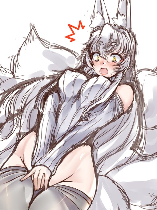 Д◎) しっぽのことを考えるとタイツはこうなるのが自然と思ったセンシティブ姿(ヲイマテ 