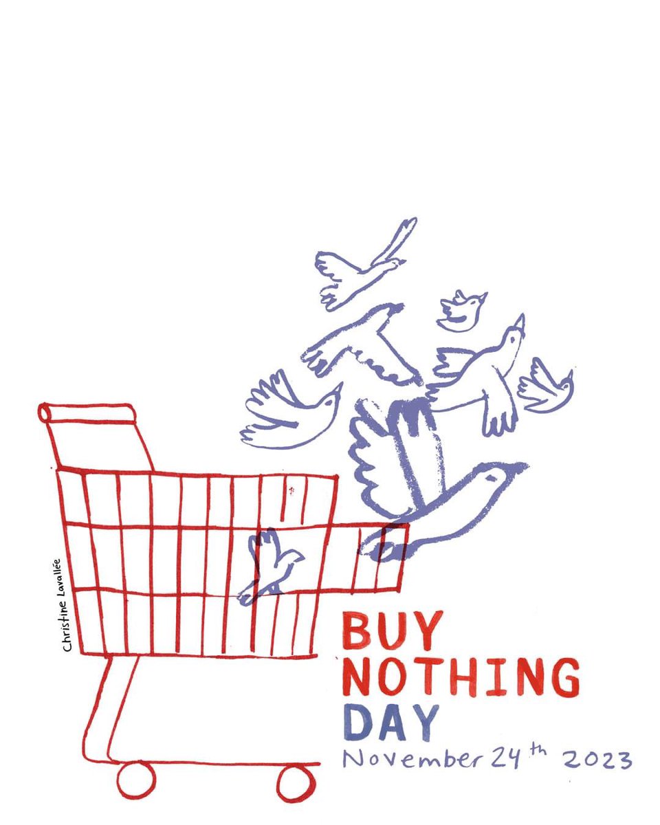 Next Friday, November 24th, you have one simple task: BUY NOTHING.

Resist the deep-seated lure of things you don’t need, the short-lived excitement of novelty, the fleeting illusion of control. 

Resist.

#BND #BuyNothingDay #BuyNothing
