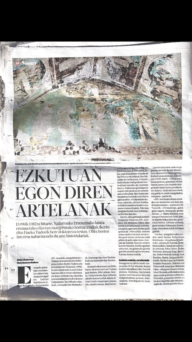 odball90's tweet photo. Gaur @berria-n nire ikerketaru buruzko emaitza orokorrak eta Ardanezeko margoen azalpena:
#nafarroa https://t.co/fYL5BJGRrS