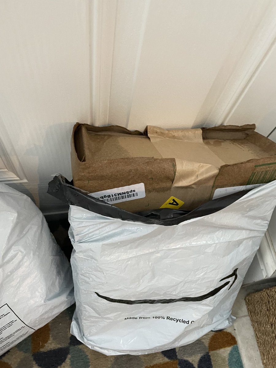 AliBongo02's tweet photo. @AmazonUK seriously this is the fourth time in a week your drivers have left my stuff outside my house (instead of following clear instructions they have followed for years) on a main road and today in the rain thanks! https://t.co/cQBmVdbMpn