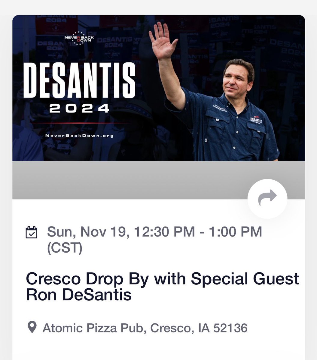 quirk_kay's tweet photo. Good Morning, Cresco, IOWA❣️🇺🇸
Today is your chance to meet @RonDeSantis on his #99County #FullGrassleyTour!
Do not miss out on your chance to meet our next POTUS!
#DeSantis2024
#NeverBackDown
#SignTheBus https://t.co/LkPOOMEEO6