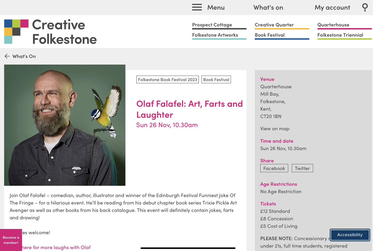 If only there was something really fun to do a week today in Folkestone. 👀 Olaf Falafel: Art, Farts and Laughter creativefolkestone.org.uk/whats-on/olaf-… via @CreativeFstone