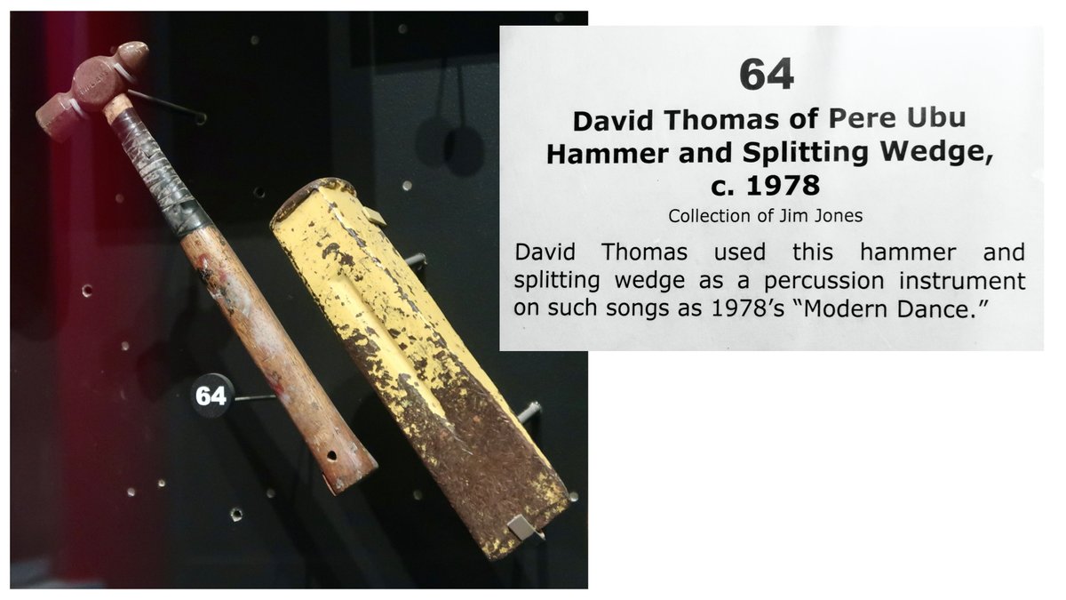 Favourite objects in Cleveland's Rock &amp; Roll Hall of Fame #1: hammer and wedge used by David Thomas of Pere Ubu as a percussion instrument on The Modern Dance youtu.be/5Epj2nStQrk