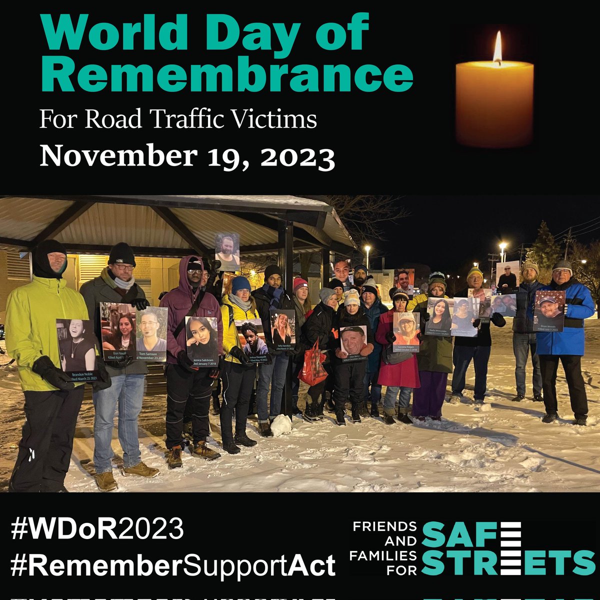 TODAY!! Please join us at 4:30pm at Kipling Station (North entrance). If you have lost a loved one to #RoadViolence, you are not alone and they are not forgotten. Details: facebook.com/events/s/world… #WDoR2023 #RememberSupportAct #TODeadlyStreets #WalkTO #BikeTO