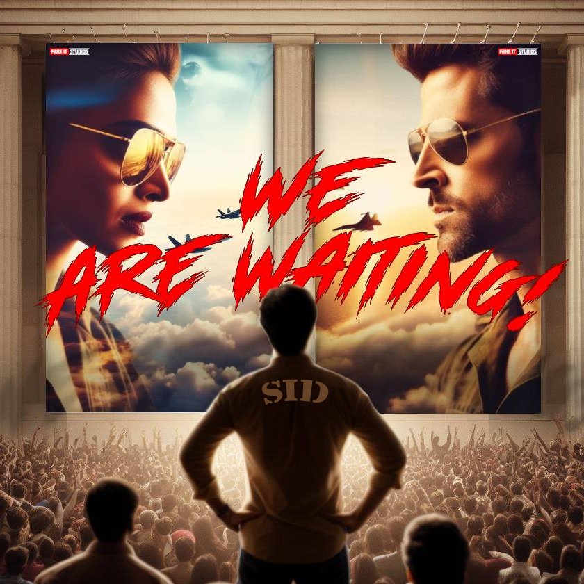 fakeitstudios's tweet photo. We are waiting for the #FighterTeaser! @justSidAnand 
What's the Reporting Time? #SpiritOfFighter
To witness the ultimate combo of powerhouses, #HrithikRoshan and #DeepikaPadukone, in an  exhilarating patriotic movie! 
#ExcitementOverload #TeaserOutSoon #IndiaKeFighter #TeamIndia https://t.co/uYVOMuPADj