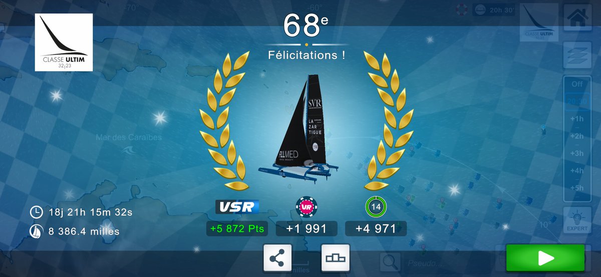 Très contente de ma course avec un super soutien de la PV Girl à l’arrivée
Merci <a href="/SVRLazartigue/">Trimaran SVR-LAZARTIGUE</a> pour le Full Pack