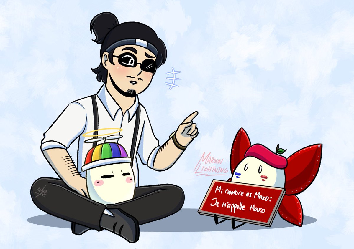 MaroonLightning's tweet photo. ๐"Language lessons."๐
Maxo, Pomme and Trump request by @/loukada on IG. Thanks so much for your donation!โค๏ธ
(Why did I finish this on the day Maxo is canonically DEAD???)
#QSMPFORPALESTINE #qsmpfanart #maximusfanart #pommefanart #trumpetfanart https://t.co/LxfLkik3Gh