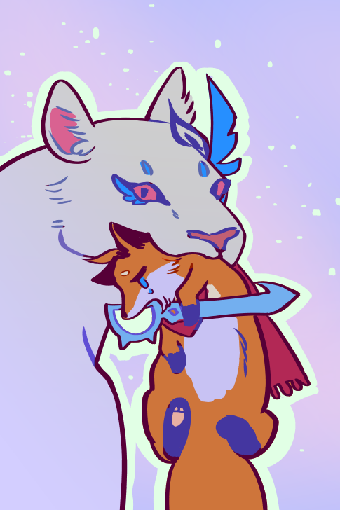childe_enjoyer's tweet photo. most rushed lion skirk and baby ajax drawing you ever did see for @pigeonsuffers 🩷 https://t.co/h2ITEvtKNE