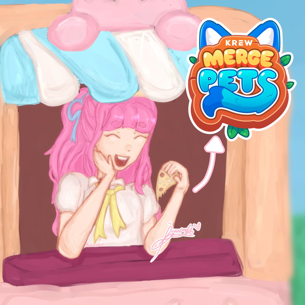 __bwoah's tweet photo. Want to have unlimited fun? 
Play KREW MERGE PETS now! 💕✨
@ItsFunneh @GoldenGlare_ @DraconiteDragon @Lunar3clispe @RainbowsYT @KREWxKF @KREWMERGEPETS 
#krewreacts #itsfunneh #rainbowsyt #rainbow
#krew #krewfam #krewedit #krewdistrict  #krewfanart https://t.co/coYRRDaTET