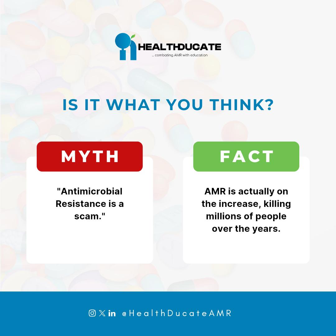 HealthDucateAMR's tweet photo. Is what you think about #AntimicrobialResistance right? The first step to become aware of the effects of AMR is to admit its existence.

Multiple studies have pointed out that it impacts hùmans, anīmals and the envîronment.
#WAAW2023
#WorldAMRAwarenessWeek https://t.co/9FYGpT92FP