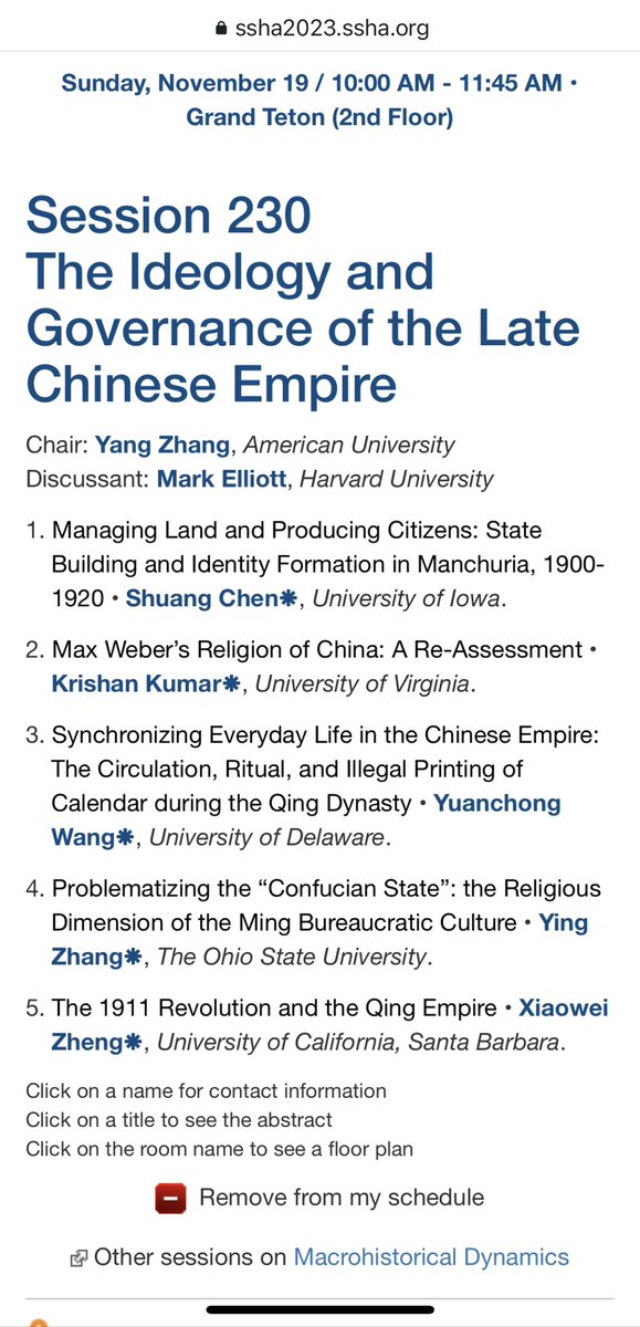 On the last day of SSHA, I have the privilege to chair this great panel with historian panelists @utopiamatcha @ShuangChen10 @YCtheHistorian and with Mark Elliott @Mark_C_Elliott being the discussant. Please join us if you are still at the conference.