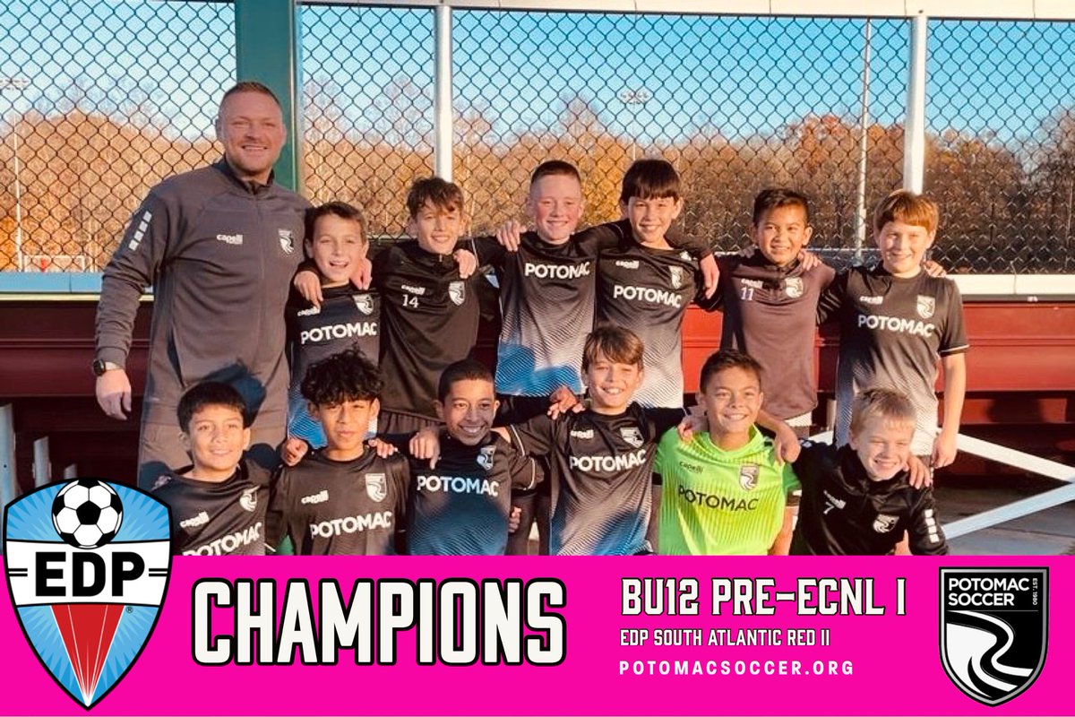 PotomacSoccer's tweet photo. Congratulations to our Boys U12 Pre-ECNL Is and their coach Mark Holt on finishing first in the EDP South Atlantic Red II Division. The boys ended the season undefeated with an 8-0 record. Way to go, boys!! #playpsa #potomacsoccer #dmvsoccer https://t.co/r4NEG3yhDV