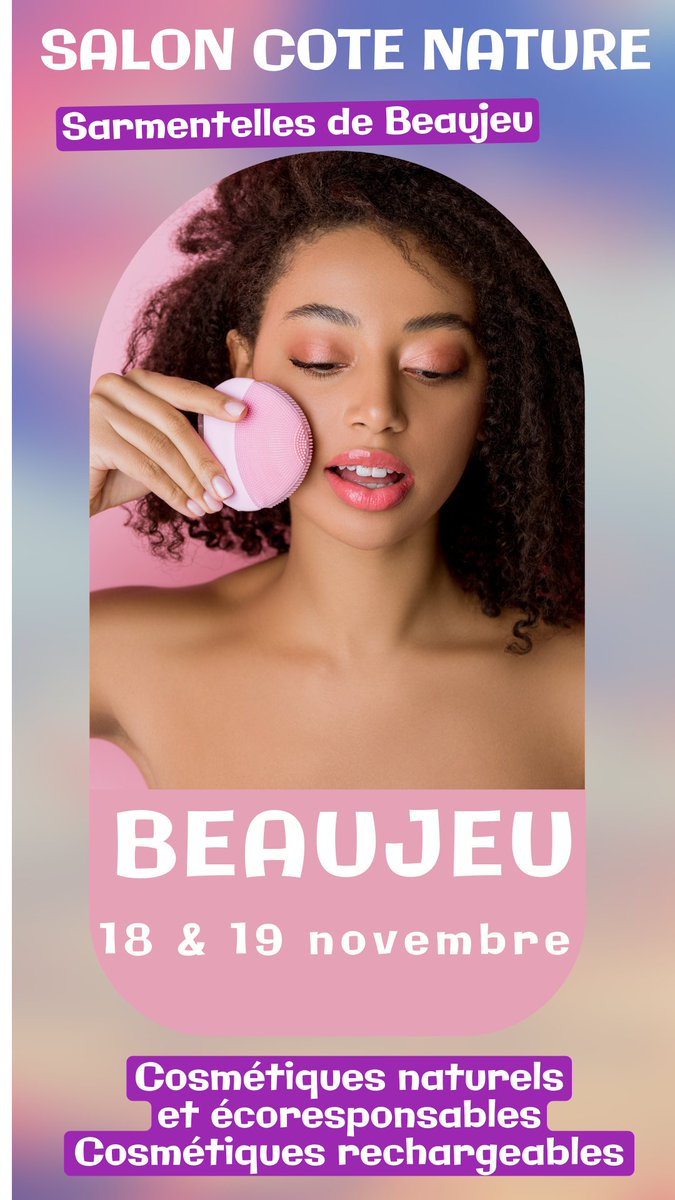 Sarmentellesnat's tweet photo. Salon Côté Nature des Sarmentelles de Beaujeu 
18 au 19 novembre Beaujeu

🌱 Cosmétiques et Soins du Corps
Des cosmétiques naturels et écoresponsables
Des cosmétiques naturels rechargeables

#saloncotenature #sarmentellesdebeaujeu #exposants #cadeauxdenoël #cosmétiquesnaturels https://t.co/KGo5cQysr0