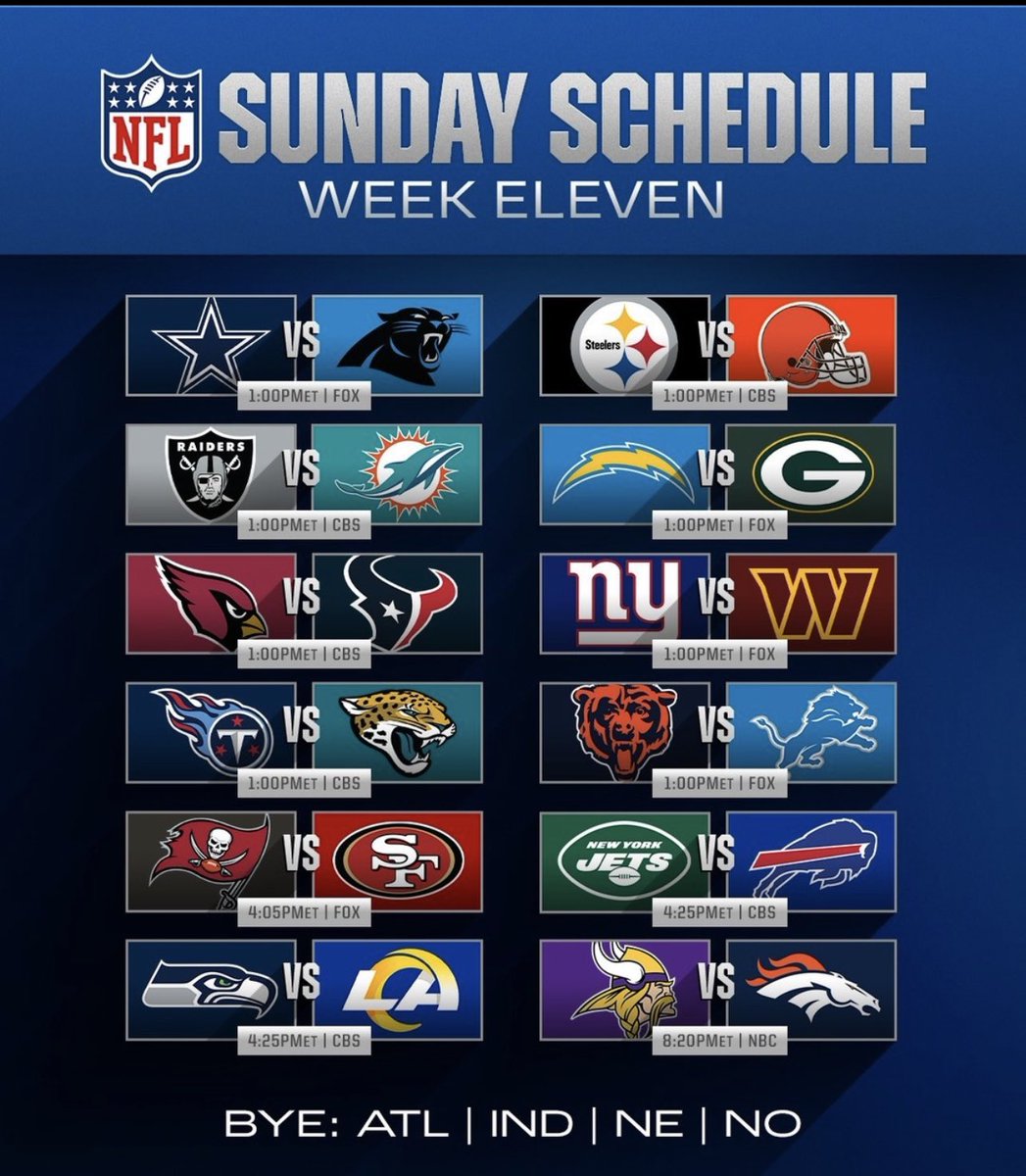 BawSportsbook's tweet photo. #Week11 | #NFL | #SundayFunday
π: 12 #Football Games π
#Gambling | #LeaderInFreePlay https://t.co/hrfhzsEe8U