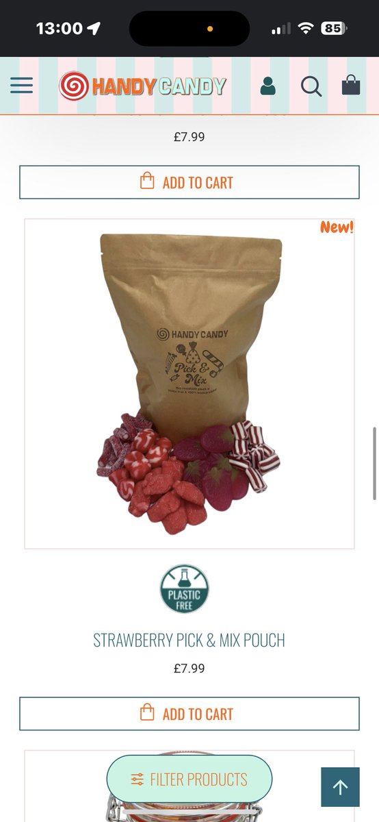 NEW PICK MIX POUCH🚨🍬
Strawberry Pick &amp; Mix Pouch: Pick &amp;
Mix Sweets
A pouch full of everyone's favourite strawberry flavoured sweets such as-Giant Strawberries, Foam strawberries, Mini Strawberry &amp; Cream Candy Canes, Strawberry Twist Kisses and Sour Strawberry Mini Pencil Bites