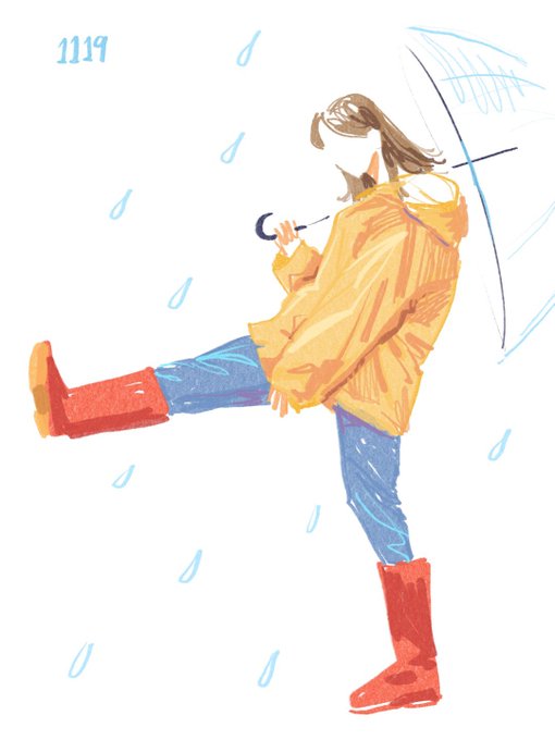 「雨 レインブーツ」のTwitter画像/イラスト(新着)