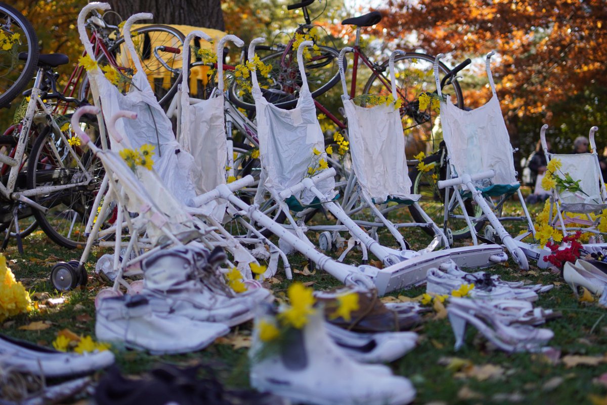 We’re in Astoria for World Day of Remembrance.

Together, we remember.

Yellow flowers for the 3,000 people seriously injured in NYC this year

Shoes for the 80 pedestrians killed.

Bicycles for the 27 cyclists killed

Scooters & strollers for the 10 children killed

#WDoR2023