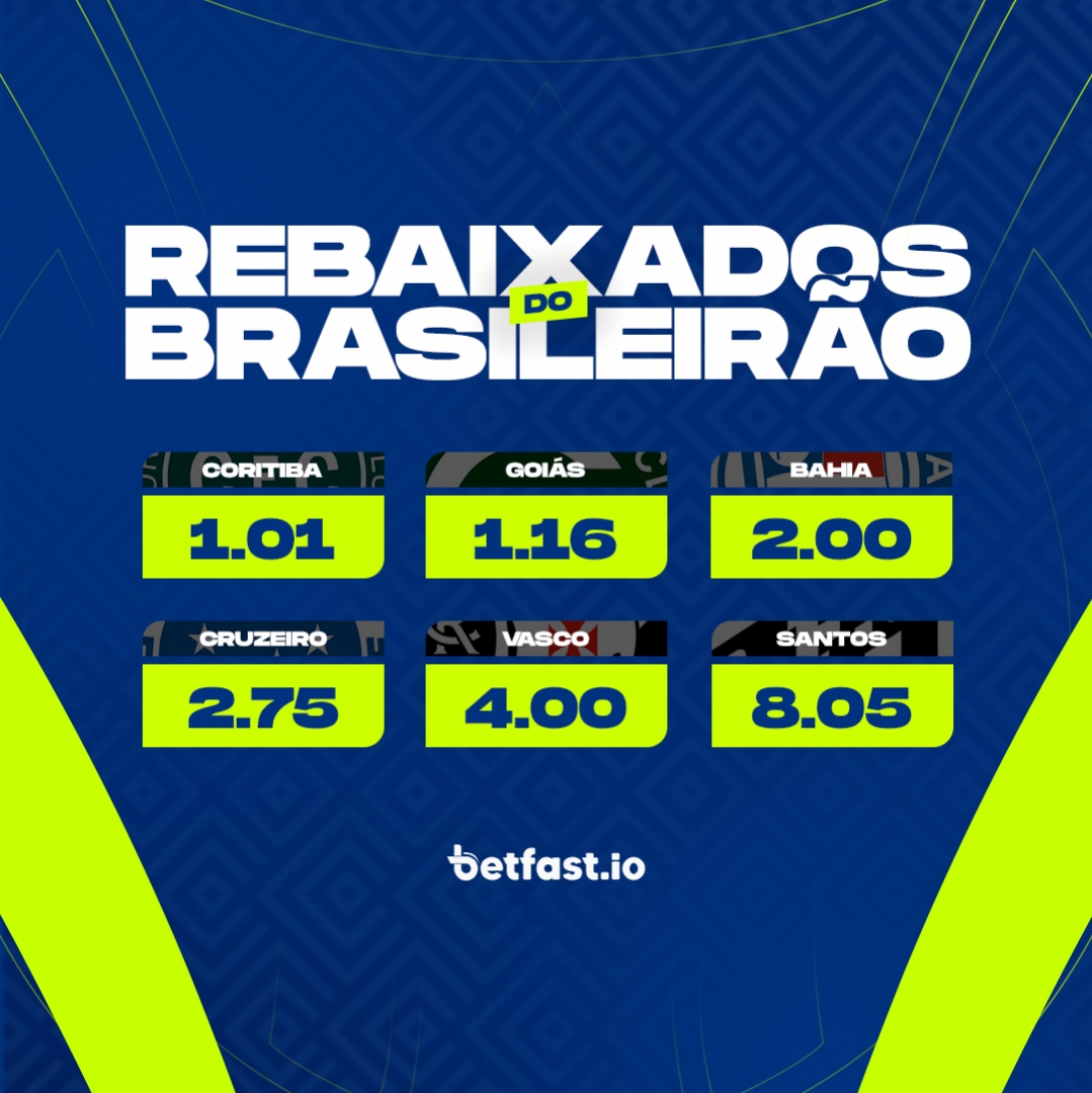 🆘 ⚠ A briga pra escapar do rebaixamento tá pegando fogo! Com poucas rodadas pela frente, se liga nas odds para o descenso! Quem vai cair? 🤔👇 #Betfast #Brasileirão #Rebaixamento