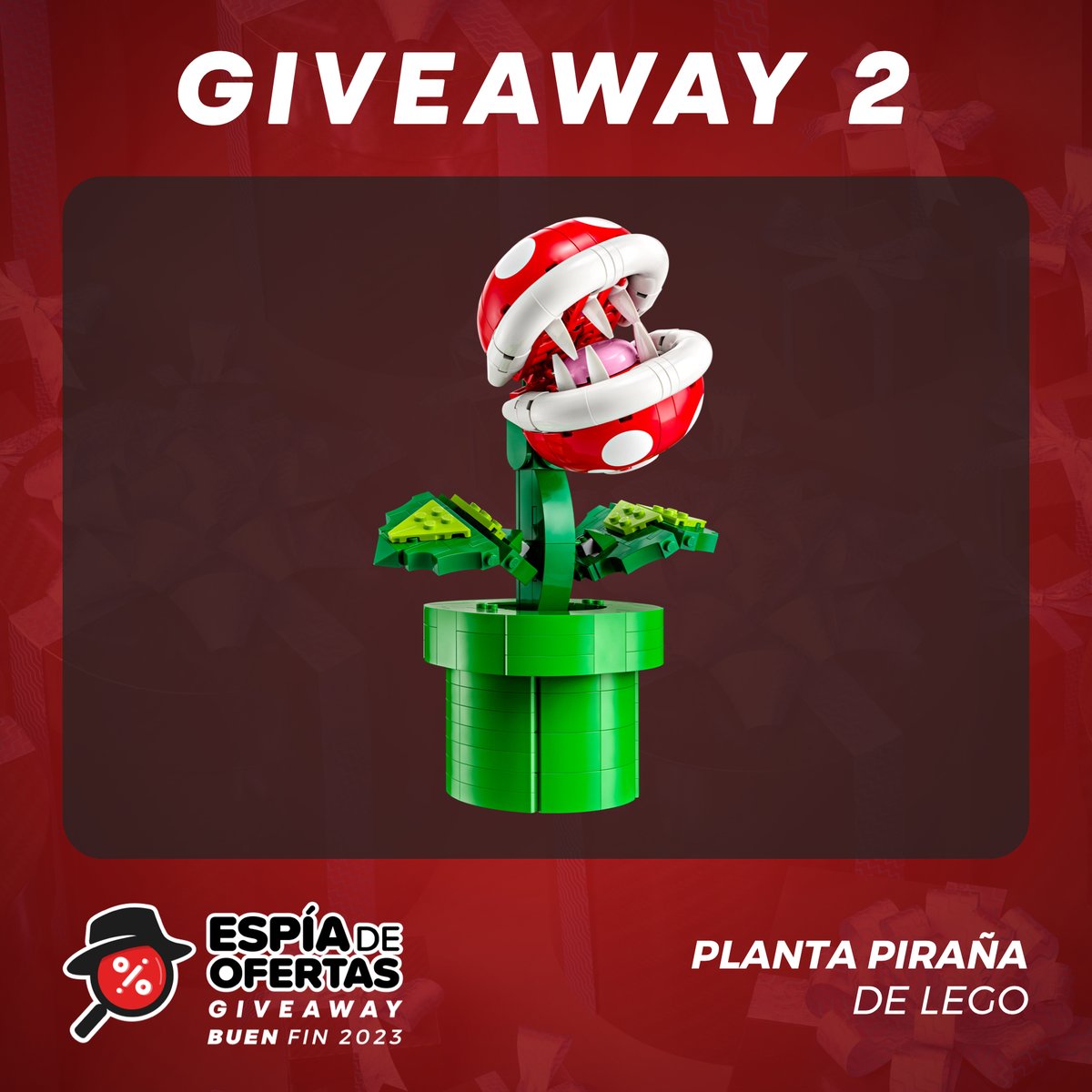 EspiaDeOfertas's tweet photo. 🚨 🎁 El segundo giveaway del Buen Fin 2023 es la Planta Piraña de LEGO Super Mario!

Para participar deben seguir estos CUATRO pasos:

✅ Seguirme aquí en Twitter.
✅ Darle RT y Like a este tweet.
✅ Seguirme en Instagram (@espiadeofertas_).
✅ En la foto que publiqué sobre este giveaway en Instagram, comenta lo que quieras citando a tres contactos. Enlace a la foto ⤵️

https://t.co/lzZDQ3XSVE

❗️El ganador será elegido al azar entre todos los participantes y se anunciará el lunes 20 de noviembre a las 9:00 P.M.

De nuevo, ¡Suerte a todos! 🙌

📲 Canal de Telegram para enterarse de los próximos #Giveaway: https://t.co/WkFQfKvBI7
