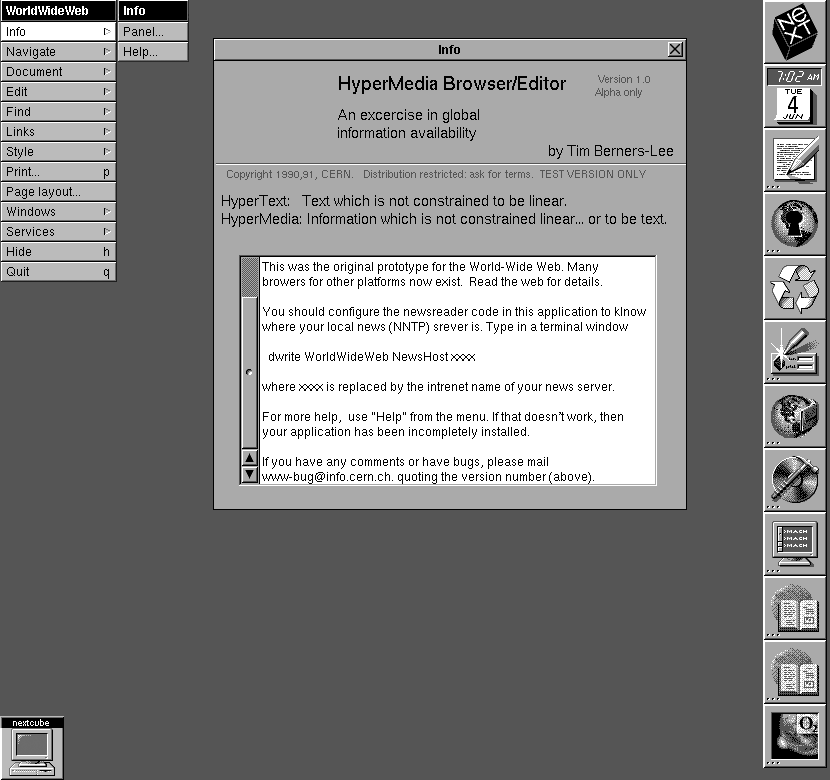 Happy 33rd Birthday WorldWideWeb – the first browser!

On December 25, 1990, at CERN, a British physicist and internet pioneer Tim Berners-Lee created the world's first web browser, called WorldWideWeb. 

Try the WorldWideWeb emulator 
worldwideweb.cern.ch/browser/

#InternetHistory