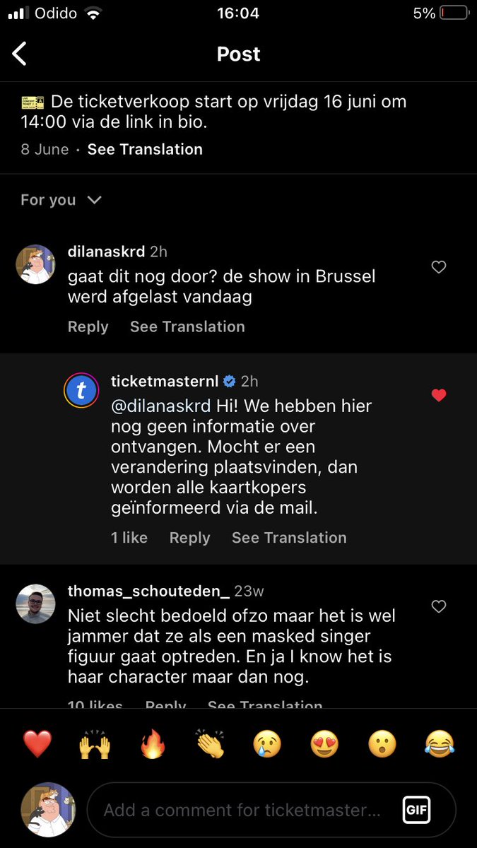 BubbleyumC's tweet photo. @Chippoas @AFASLive ik kreeg dit als antwoord eerder vandaag van ticketmaster https://t.co/O62Cw49wLu