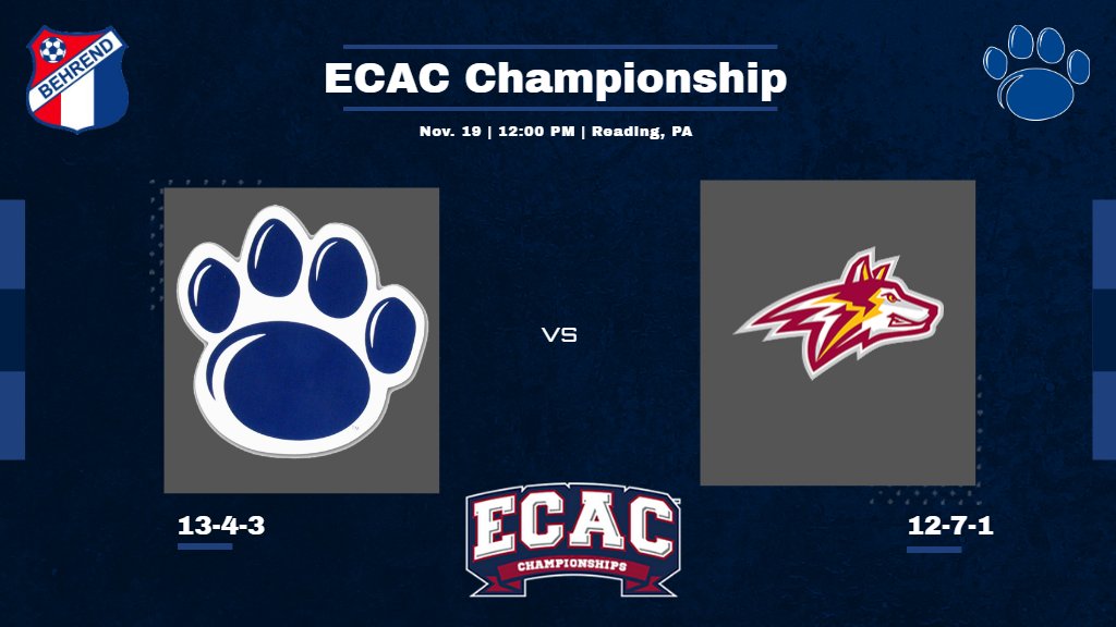 Behrend Athletics (@psbathletics) on Twitter photo Sit back and enjoy: No. 1 Alvernia vs. No. 2 <a href="/BehrendMSoccer/">Penn State Behrend Men's Soccer</a> for all the marbles at noon😤
📺 auwolves.com/watch/?Live=11… Sit back and enjoy: No. 1 Alvernia vs. No. 2 <a href="/BehrendMSoccer/">Penn State Behrend Men's Soccer</a> for all the marbles at noon😤
📺 auwolves.com/watch/?Live=11…