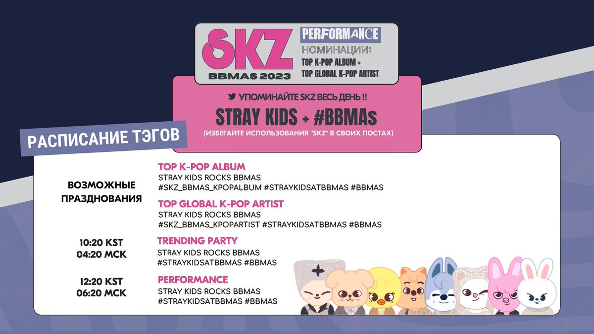 straykidsrussia's tweet photo. [📣 УВЕДОМЛЕНИЕ О ТРЕНДИНГЕ ДЛЯ #BBMAs]

Давайте покажем нашу поддержку S-Class'а для наших ROCK STARS @Stray_Kids на #BBMAs2023!
⏰ Используйте тэги в назначенное время

#StrayKids #스트레이키즈 @BBMAs https://t.co/sAFiGU0sGd