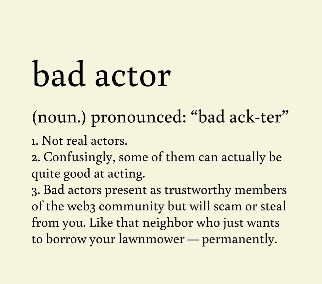 RecedingHare's tweet photo. Here’s the best of this week’s crypto dictionary entries.
- wen
- bad actor
- DAO
- paperhands
Use the #Cryptionary hashtag to catch up on the series so far and follow me to keep up with new additions. https://t.co/Jc6slNjM1z
