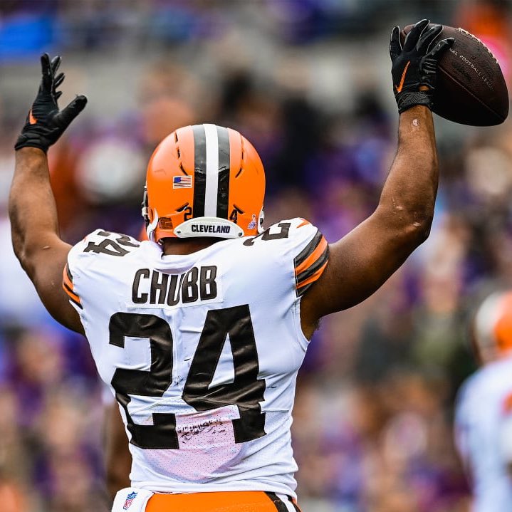brownsfanuk's tweet photo. Nick Chubb will be in attendance at Cleveland Browns Stadium today, as reported by @MaryKayCabot.

It’s time to avenge 24. 😤

#Browns https://t.co/UrA4RkNw0S