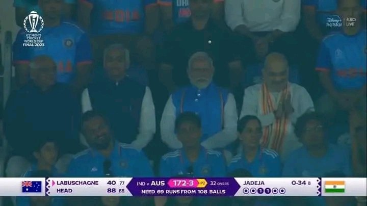 आज के क्रिकेट मैच को वर्ल्ड कप की तरह नहीं बल्कि मोदी और गुजरात भाजपा के प्रचार की तरह रखा गया था। यदि आज का फाइनल मैच मुंबई के वानखेड़े स्टेडियम मुंबई में खेला जाता तो परिणाम भारत के पक्ष में आता। लेकिन अफसोस चौथी पास पनौती का जिद देश को ले डूबा। शर्मनाक। #Panauti
<a href="/HansrajMeena/">Hansraj Meena</a>