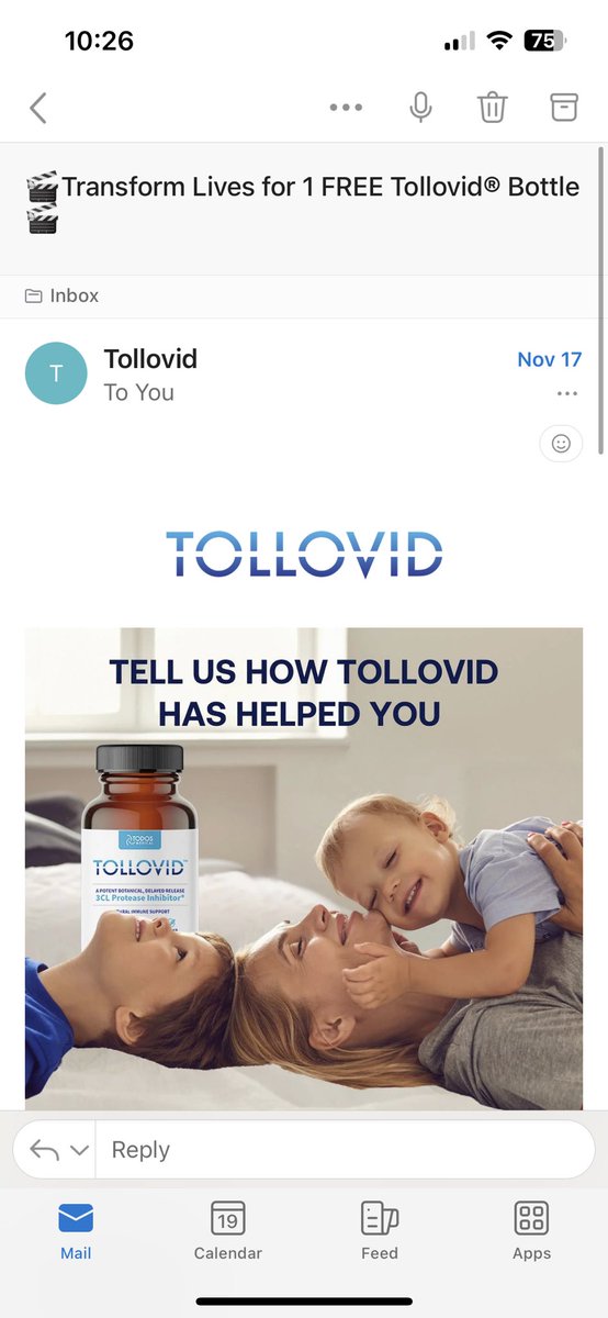 TOLLOVID customers: On Friday we sent you emails requesting testimonials as part of final preparations for a crowdfunding campaign launch to support Medical Food version Long
COVID clinical trial. Marketing group believes crucial. 

Free bottle in exchange! Please submit today!