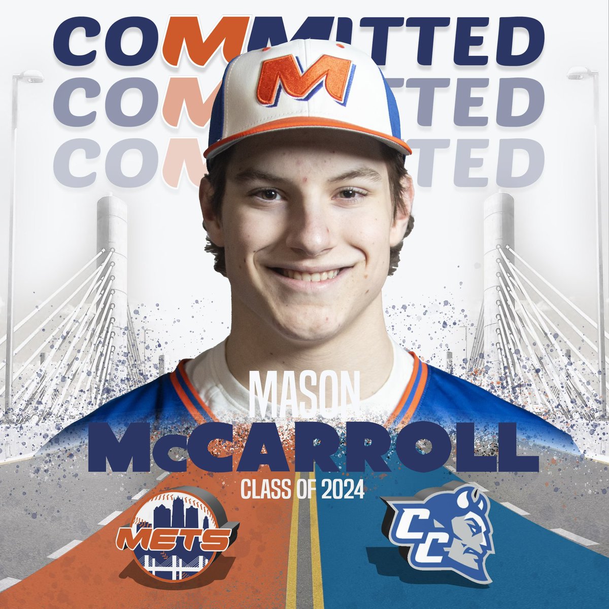 Congratulations to LHP 2024 Mason McCarroll on his commitment to @ccsubaseball #committed