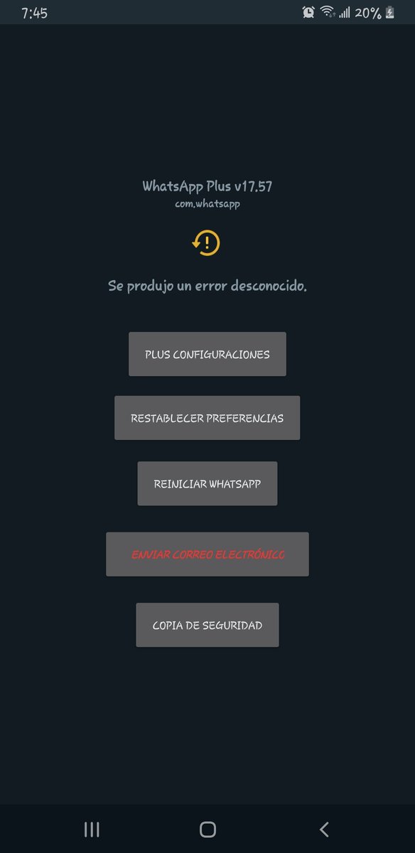 Carco29's tweet photo. @AlexModscom Every time I open WhatsApp I get this error and it won't let me do anything, please fix it bro https://t.co/N9ZJMKnVg2
