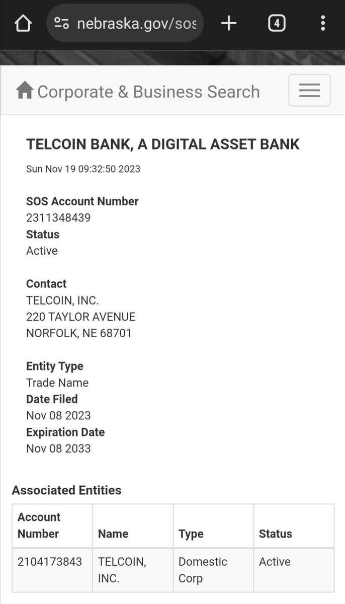 HodlerVaughn's tweet photo. 💥🔥MAJOR BREAKING🔥💥

#TELCOIN BANK, A DIGITAL ASSET BANK registered in Nebraska.

🔥💥BOOOOOOM💥🔥

Big ups @rylyuen 😉 https://t.co/8Eu8FJsKVT