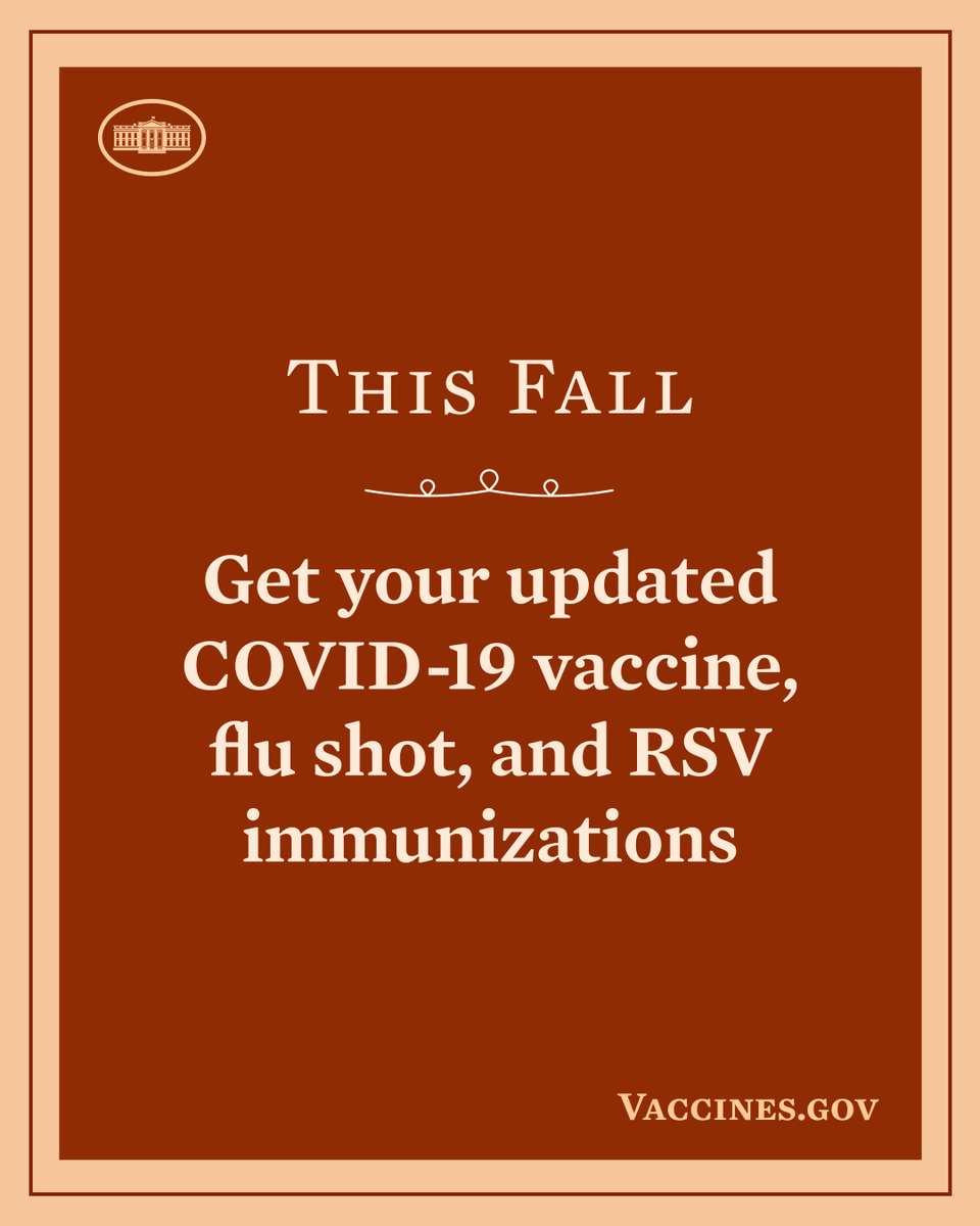 WhiteHouse46's tweet photo. Vaccines offer the best protection against the worst of COVID-19, flu, and RSV.

Schedule yours today at https://t.co/5SMDHKKopq. https://t.co/WDjqdRPF9J