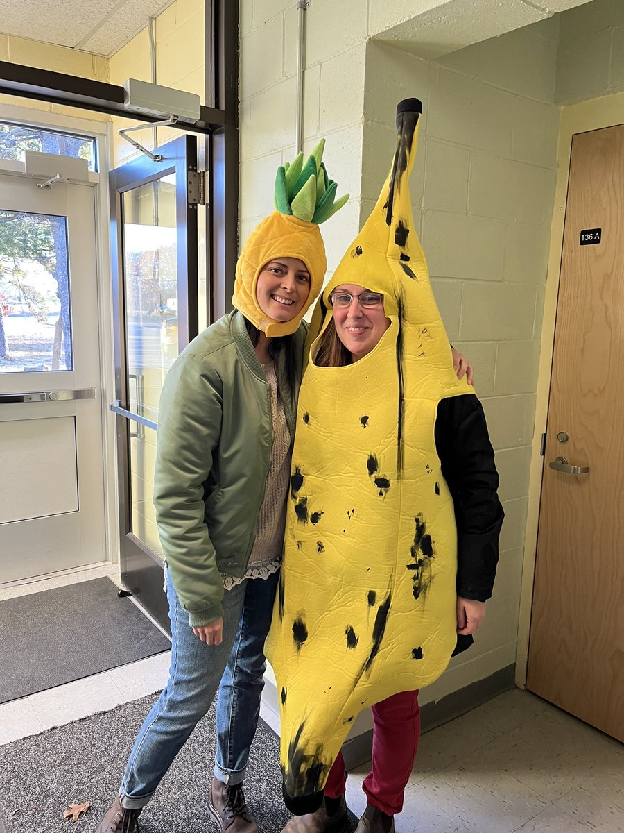 These two were at it again on Friday morning greeting kids off the bus. Spreading joy!