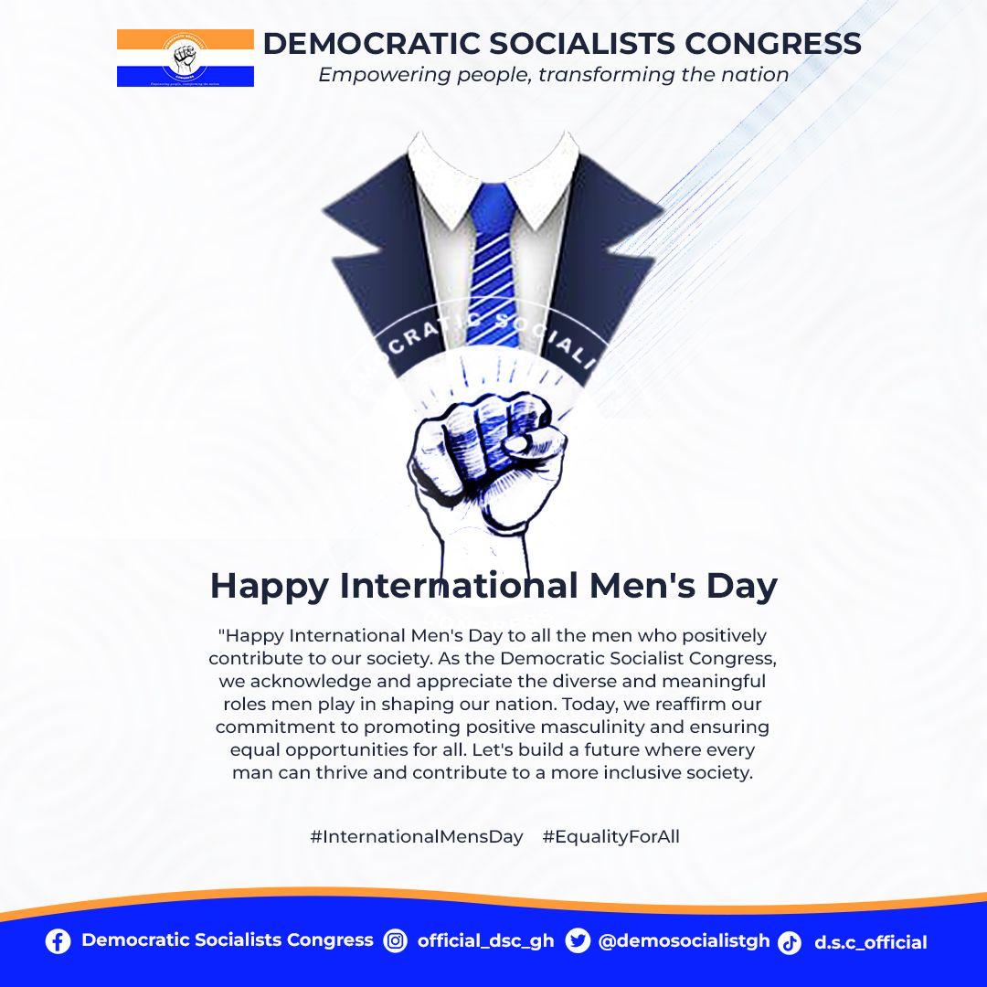Demosocialistgh's tweet photo. Happy International Men’s Day 💙🤍🧡
*#EmpoweringPeople
#Transformingnation https://t.co/cUgoGz4k3i