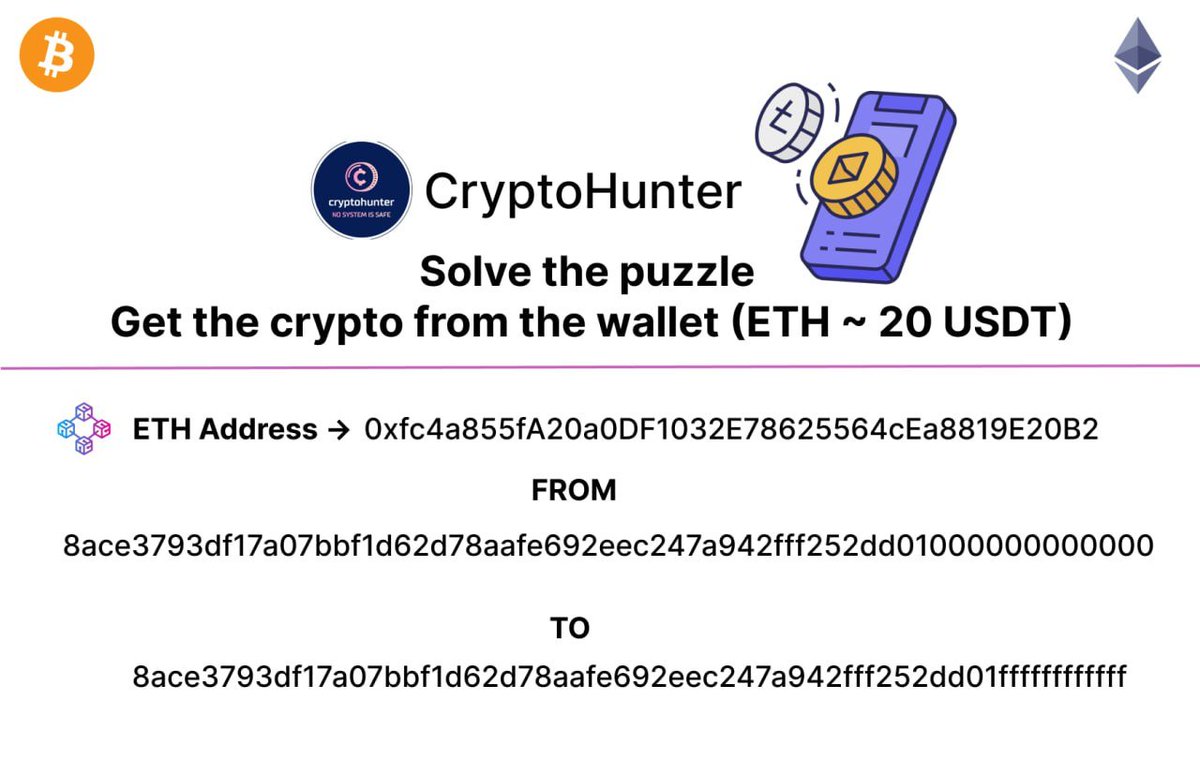 CryptoHunterQ's tweet photo. 🔥🧩It’s puzzle time 🧩🔥
The last 12 characters is unknown in the private key, solve the puzzle and get money from ETH wallet https://t.co/HKndWcOZfd