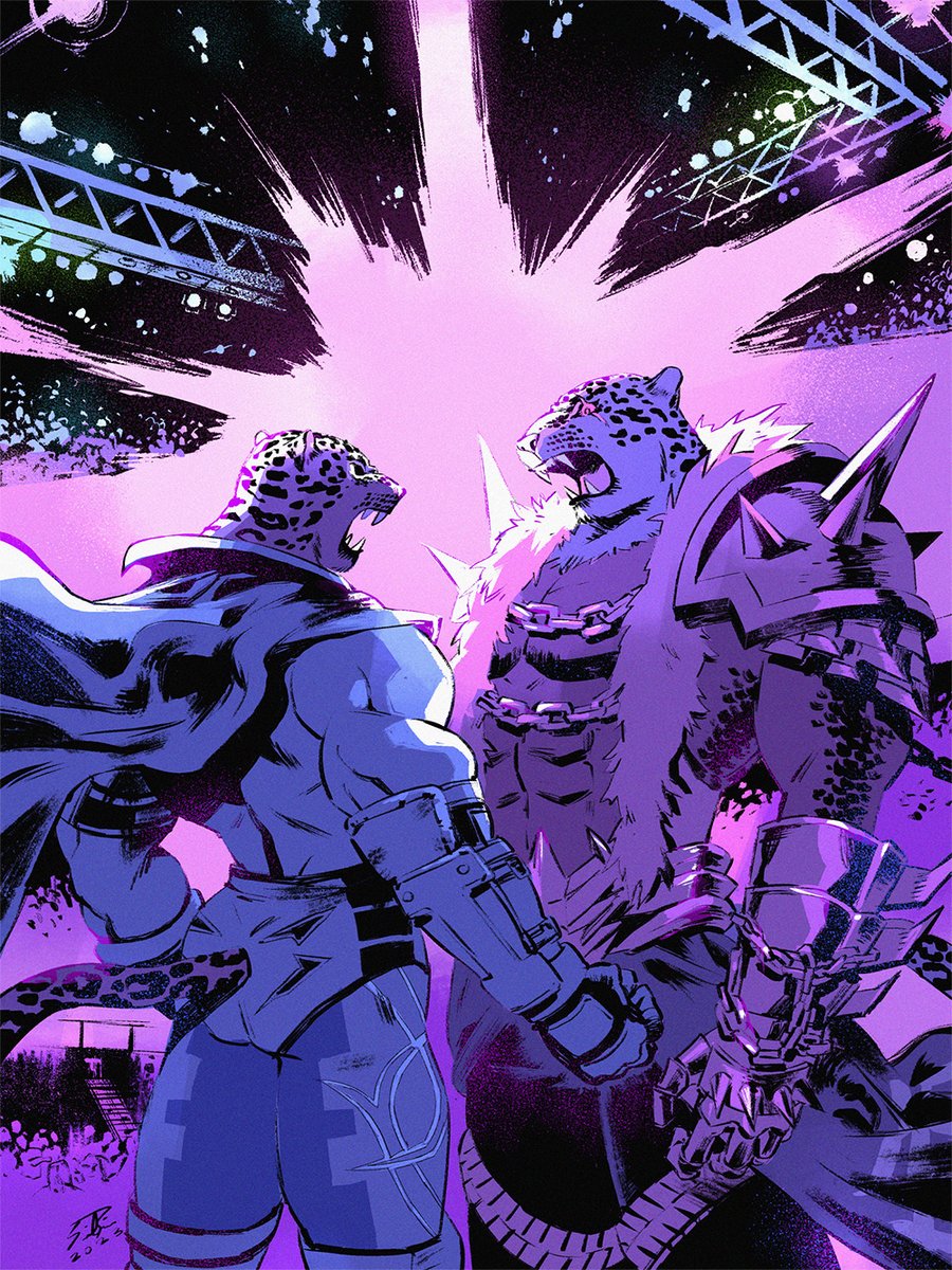 Two cats hissing at each other. Commission Work 😄

#Tekken #King #ArmorKing