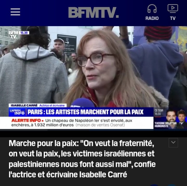 Alors, non, Isabelle, en aucune façon tu n'es une victime de ce conflit, à la rigueur si tu devais avoir mal ce serait parce qu on aurait donné les baffes que tu mérites à croire qu'une #marchesilencieuse était une option décente.  #marchepourlapaix #Palestine #gaza