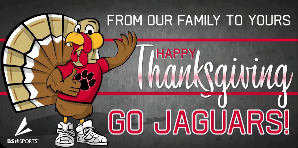 REMINDER: Students will attend school on Monday, November 20th &amp; Tuesday, November 21st, from 7:35 AM - 3:05 PM each day. There will be no school for students &amp; staff on Wednesday, November 22nd through Friday, November 24th! #HappyThanksgiving #JaguarStrong #NoJoFamily