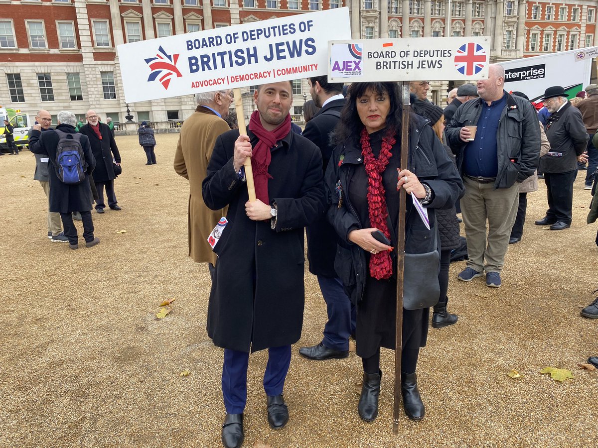 An honour to march under the @boardofdeputies’ banner at today’s @AJEX_UK Parade in honour of Jewish ex-service men and women in who have fought and died for this country. #WeRememberThem