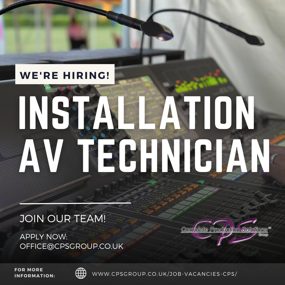 _cpsevents's tweet photo. π£ We are hiring! π£
We have an opening in our busy installation & service department for a keen passionate individual to join as an Installation AV Technician.
Find out more and apply - https://t.co/jVVG4AzLZs
#Hiring #DorsetJobs #AVJobs #Dorset https://t.co/IqEtmTFqdt